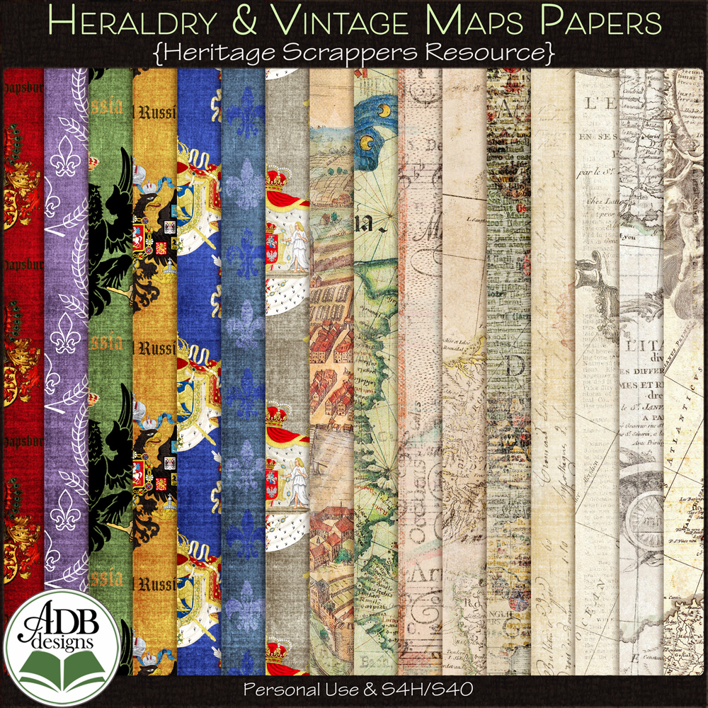 Heritage Resource Heraldry & Maps Papers by ADB Designs