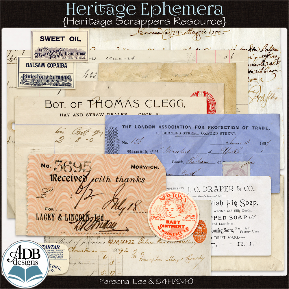 Heritage Resource Heritage Ephemera Vol 01 by ADB Designs