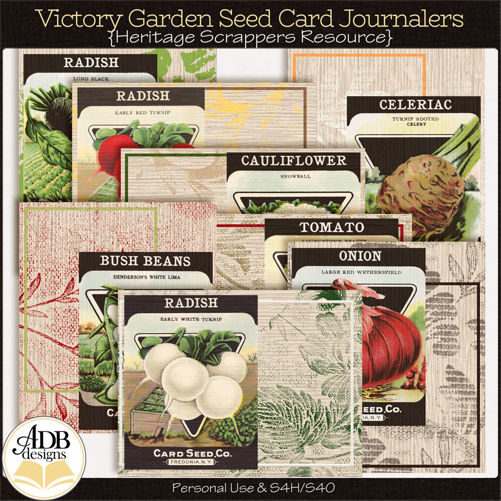 Heritage Resource Victory Garden Journal Cards by ADB Designs