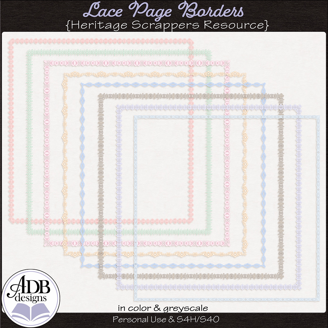 Heritage Resource Lace Page Borders by ADB Designs