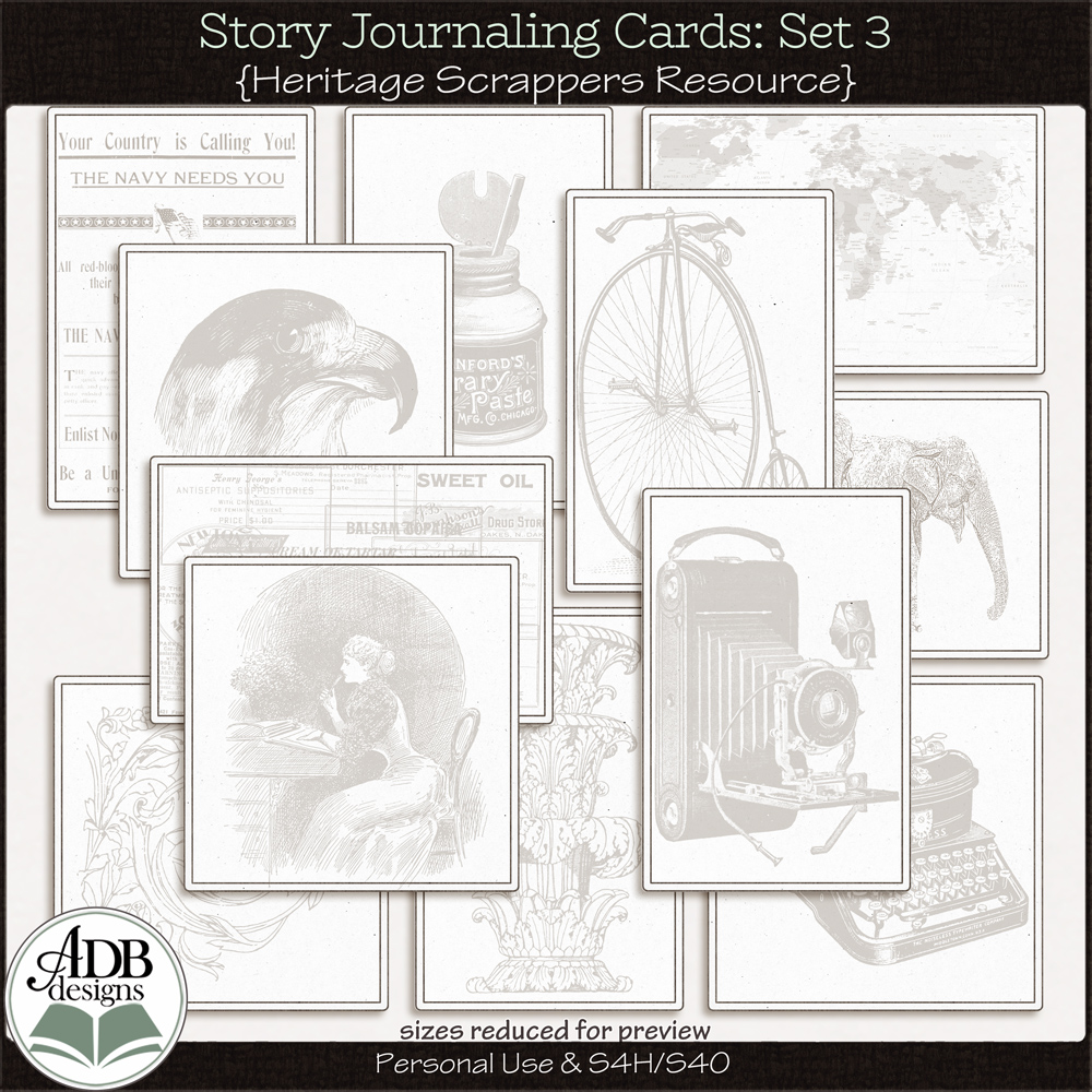 Heritage Resource Story Journaling Cards Set 03 by ADB Designs