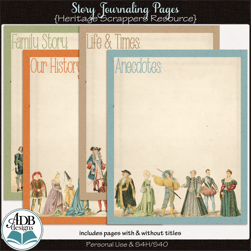 Heritage Resource Story Journaling Pages Set 01 by ADB Designs