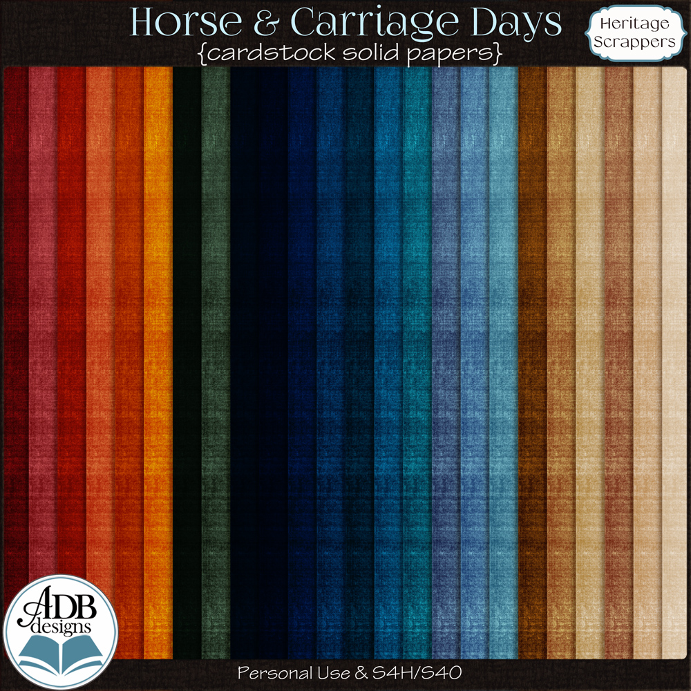 Horse & Carriage Days Solid Papers by ADB Designs