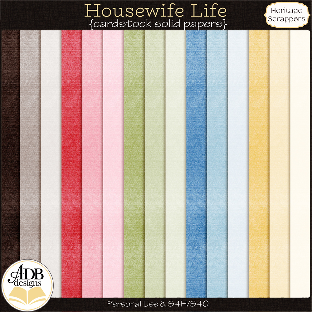 Housewife Life Solid Papers by ADB Designs