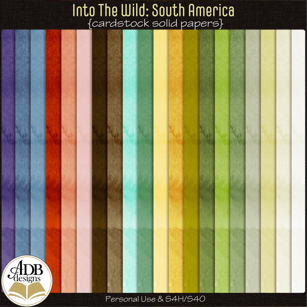 Into The Wild South America Solid Papers by ADB Designs