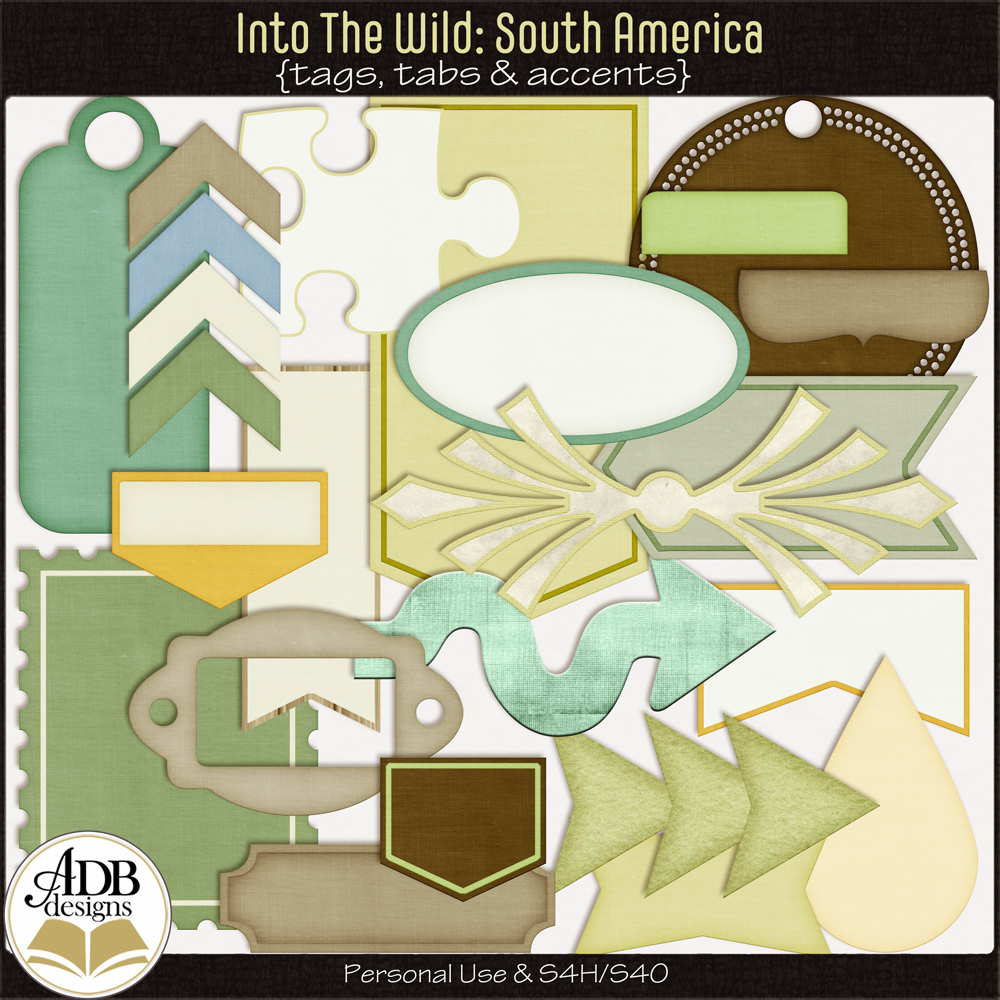 Into The Wild South America Tags by ADB Designs