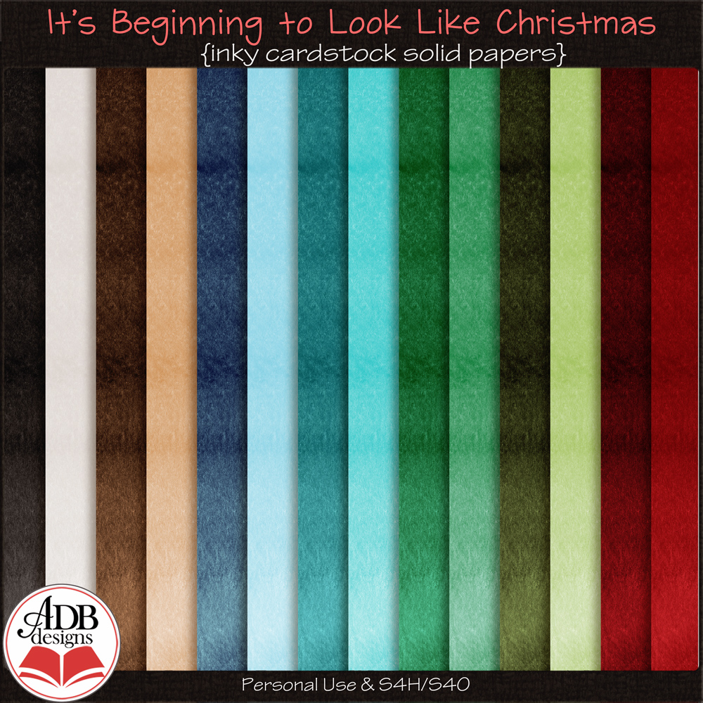 It's Beginning ... Christmas Solid Papers by ADB Designs