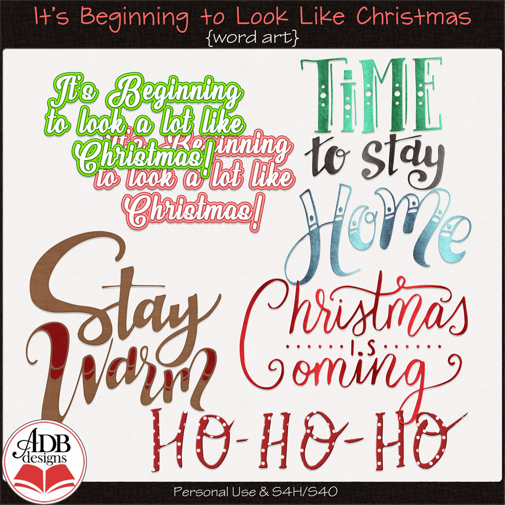 It's Beginning ... Christmas Word Art by ADB Designs