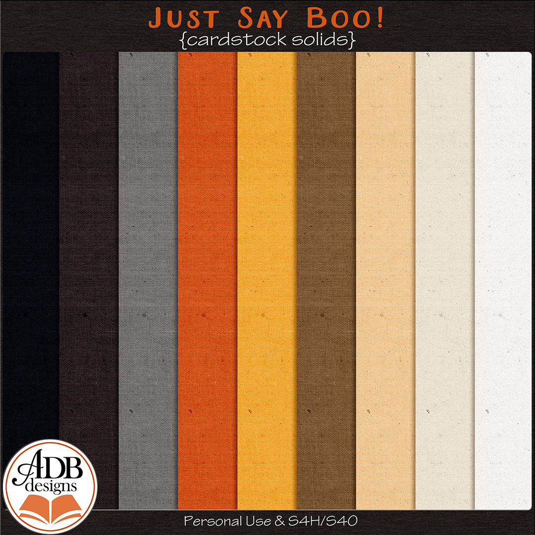 Just Say Boo! Cardstock Solids by ADB Designs