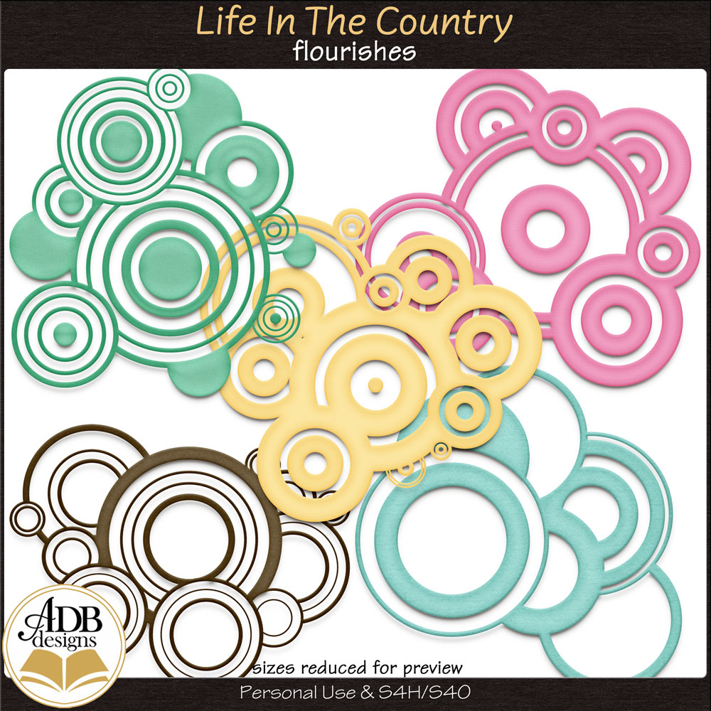 Life In The Country Flourishes by ADB Designs