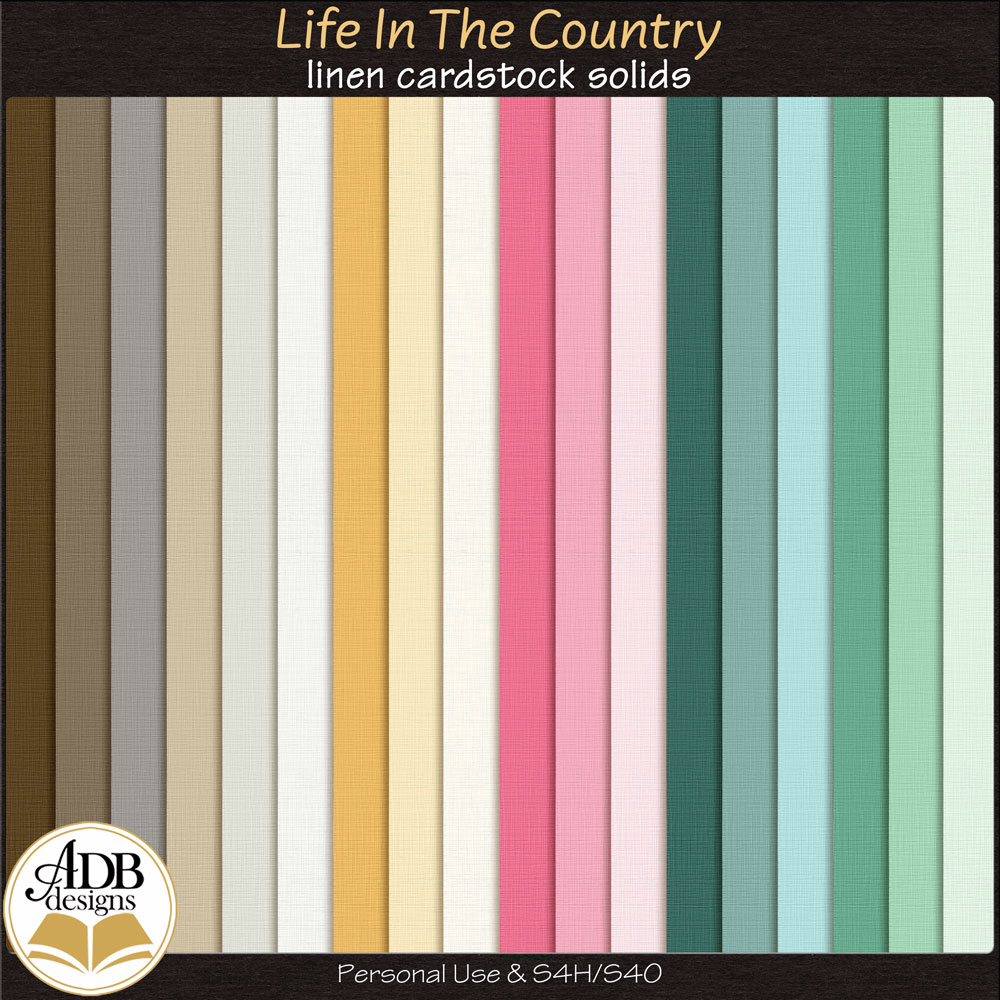 Life In The Country Solid Papers by ADB Designs