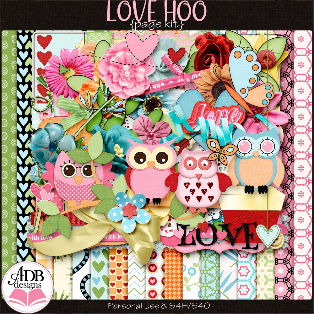 Love Hoo Page Kit by ADB Designs