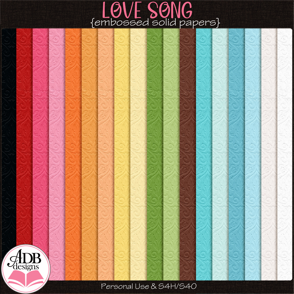 Love Song Solid Papers by ADB Designs