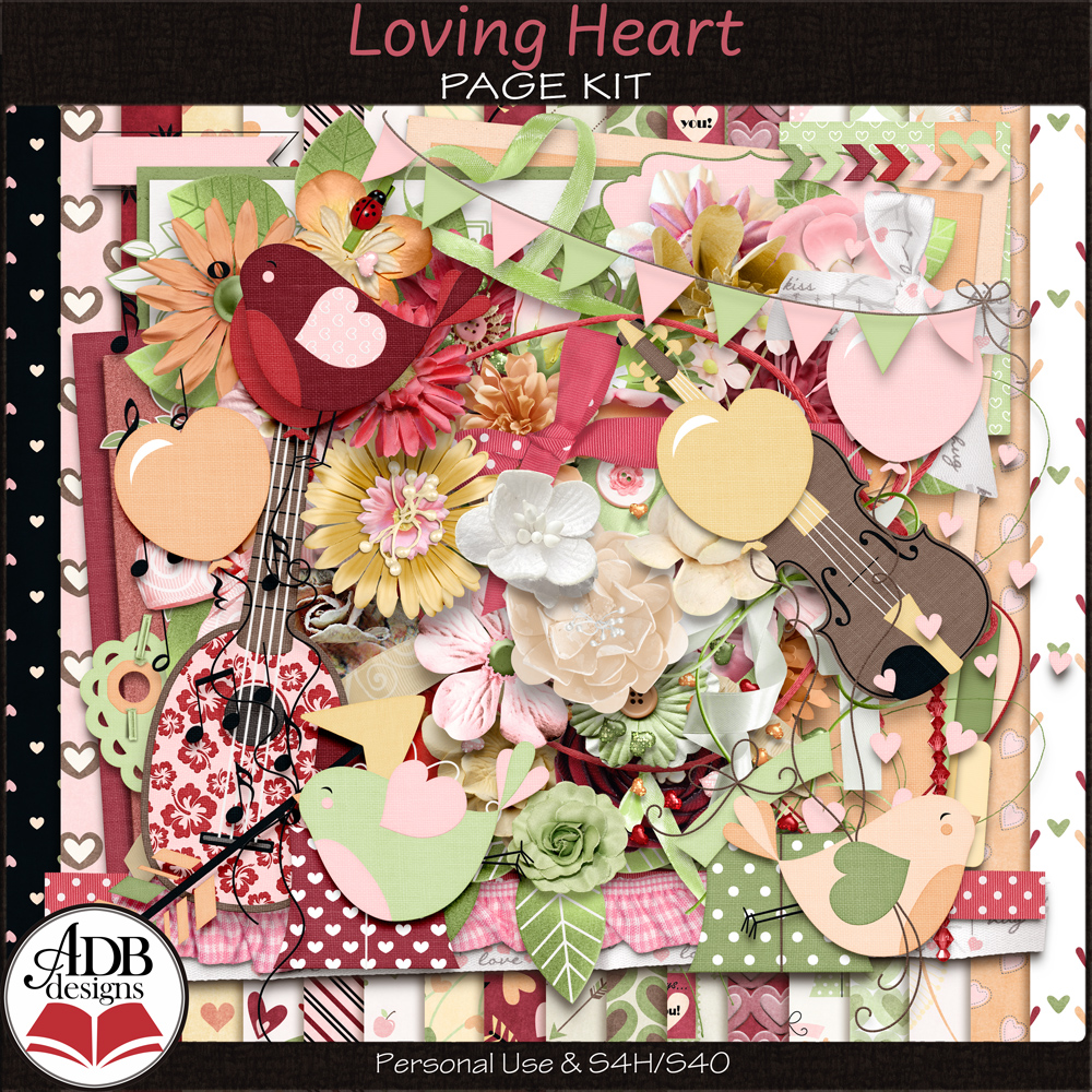 Loving Heart Page Kit by ADB Designs