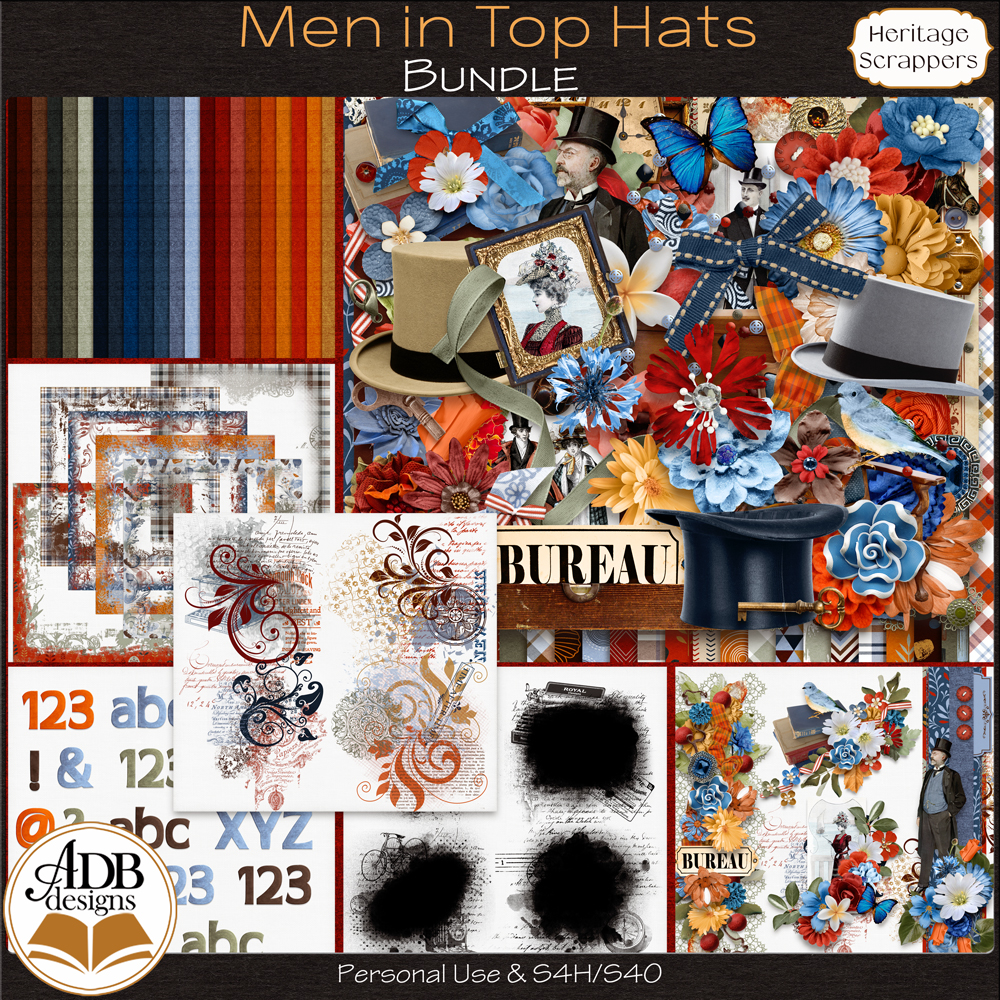 Men in Top Hats Bundle by ADB Designs