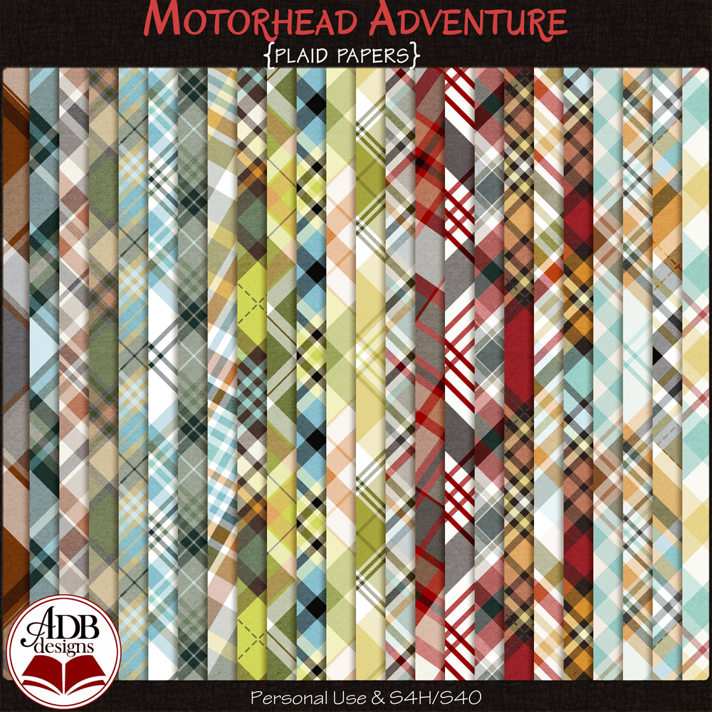 A Motorhead Adventure Plaid Papers by ADB Designs