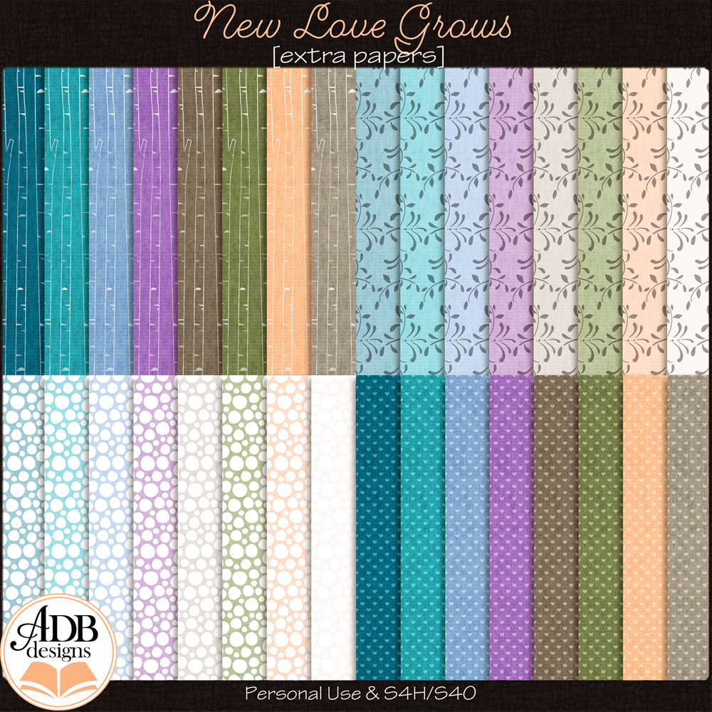 New Love Grows Extra Papers by ADB Designs