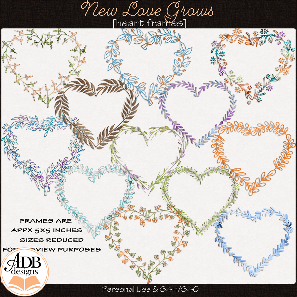 New Love Grows Heart Frames by ADB Designs