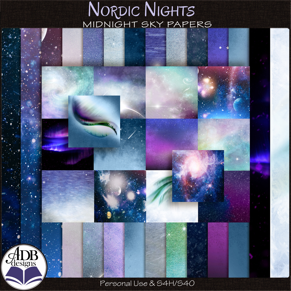 Nordic Nights Midnight Sky Papers by ADB Designs