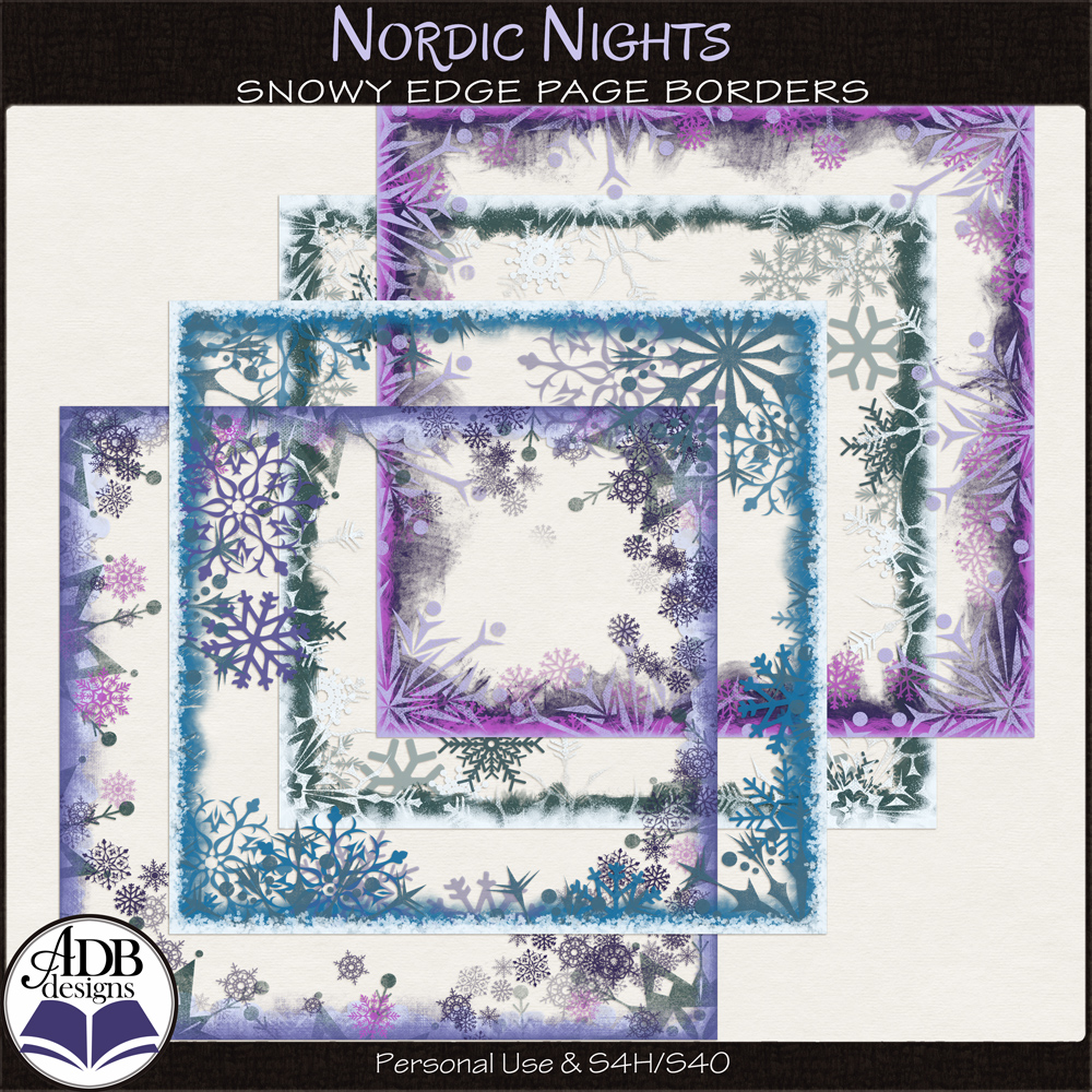 Nordic Nights Snowy Edge Page Borders by ADB Designs