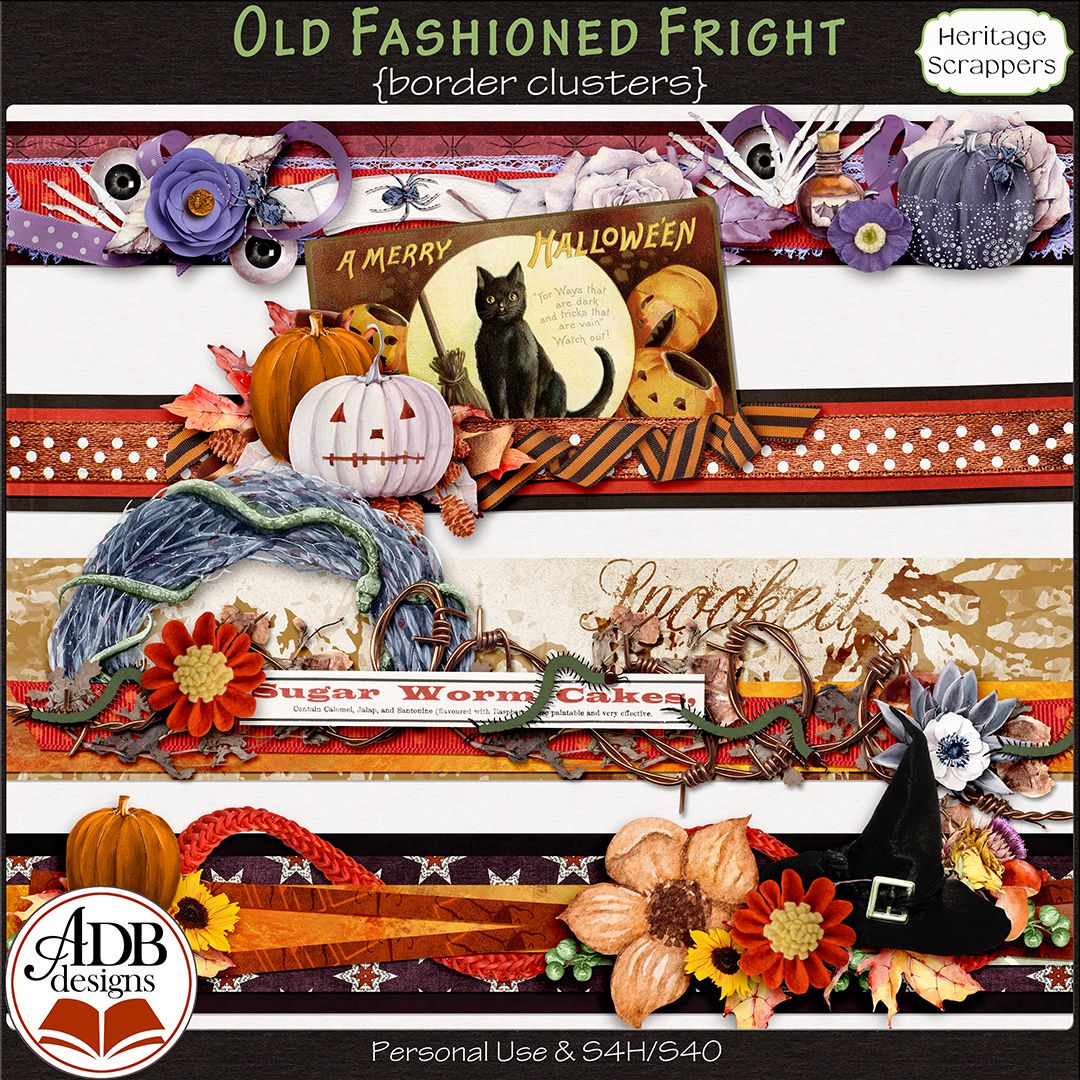 Old Fashioned Fright Heritage Clustered Borders by ADB Designs