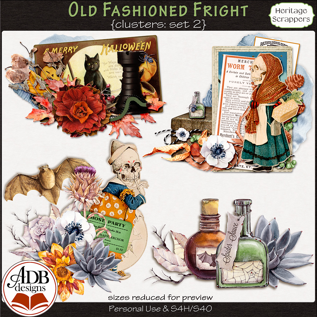 Old Fashioned Fright Heritage Clusters Set 2 by ADB Designs