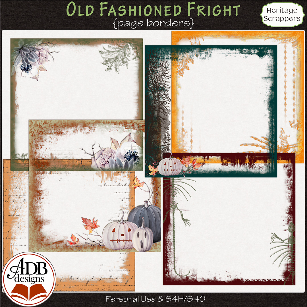 Old Fashioned Fright Heritage Page Borders by ADB Designs