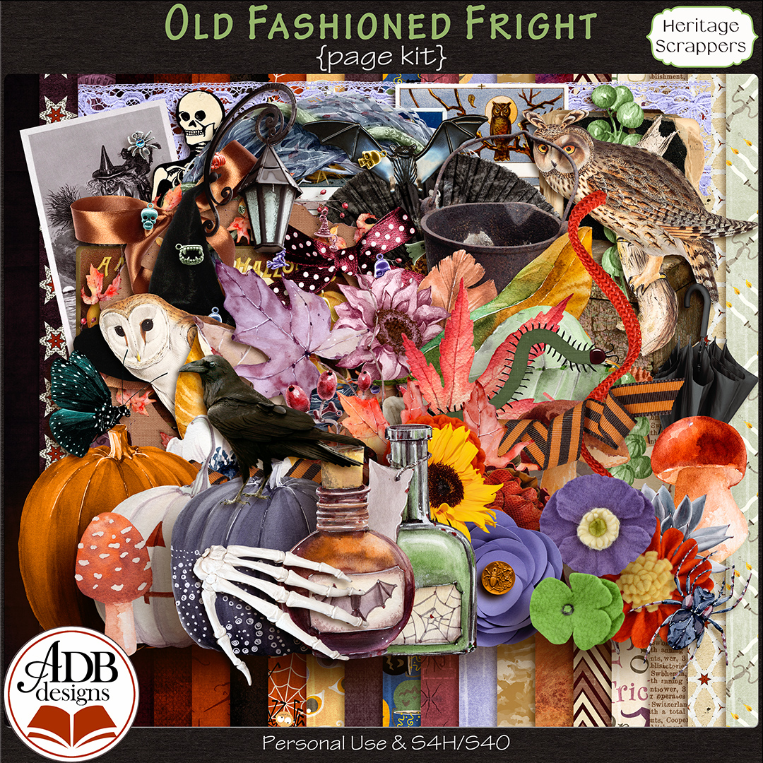 Old Fashioned Fright Heritage Page Kit by ADB Designs