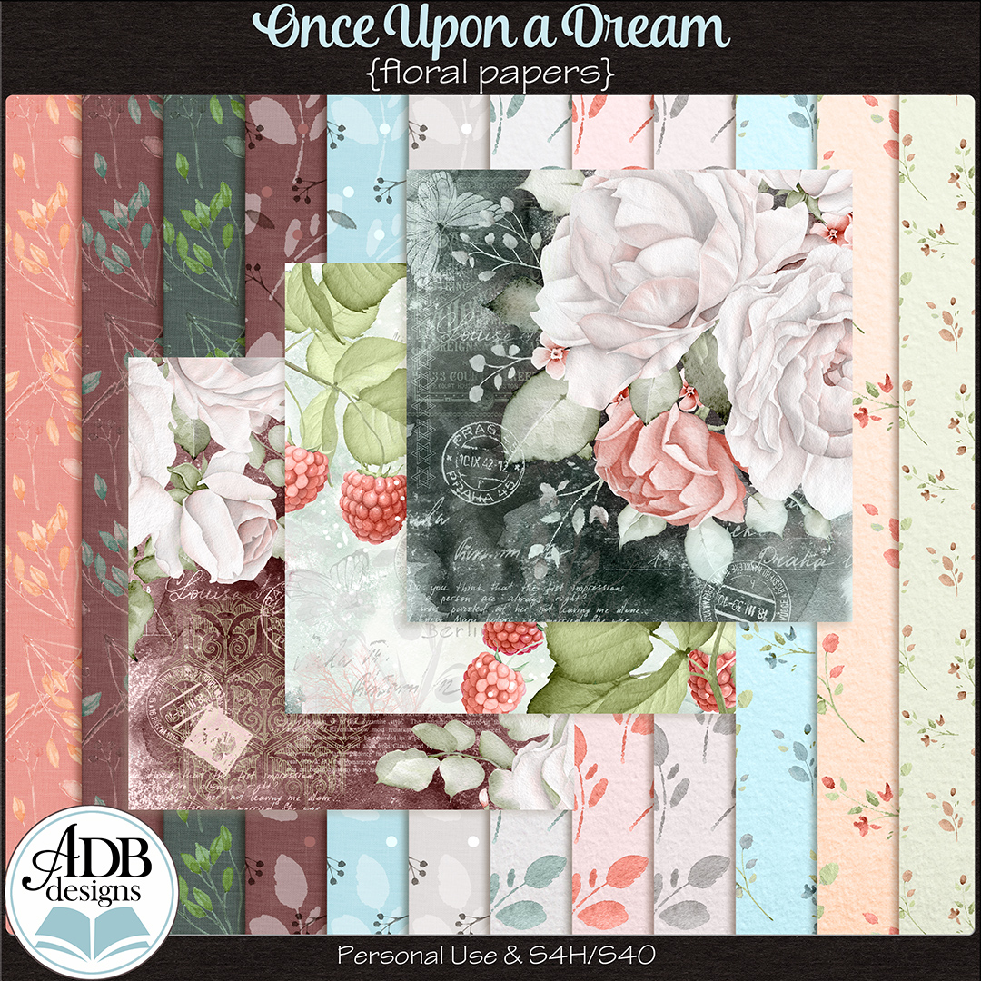 Once Upon A Dream Floral Paper by ADB Designs