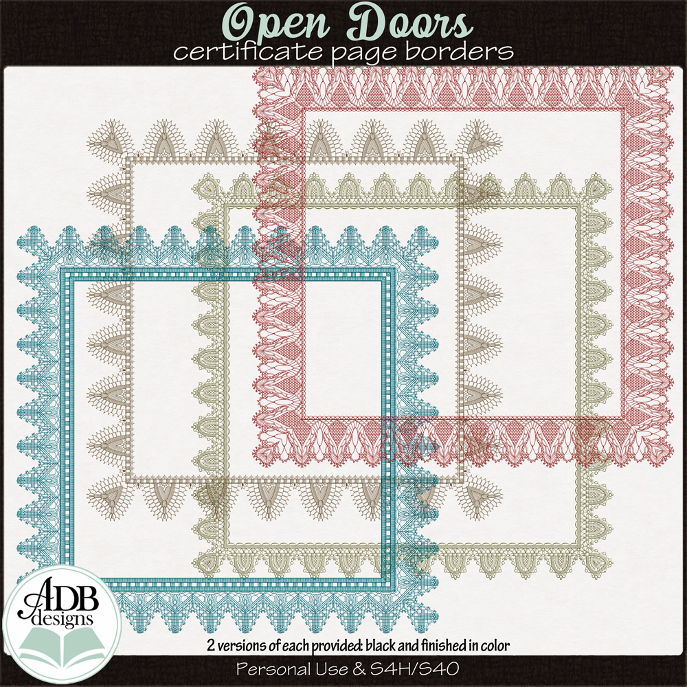 Open Doors Page Borders by ADB Designs