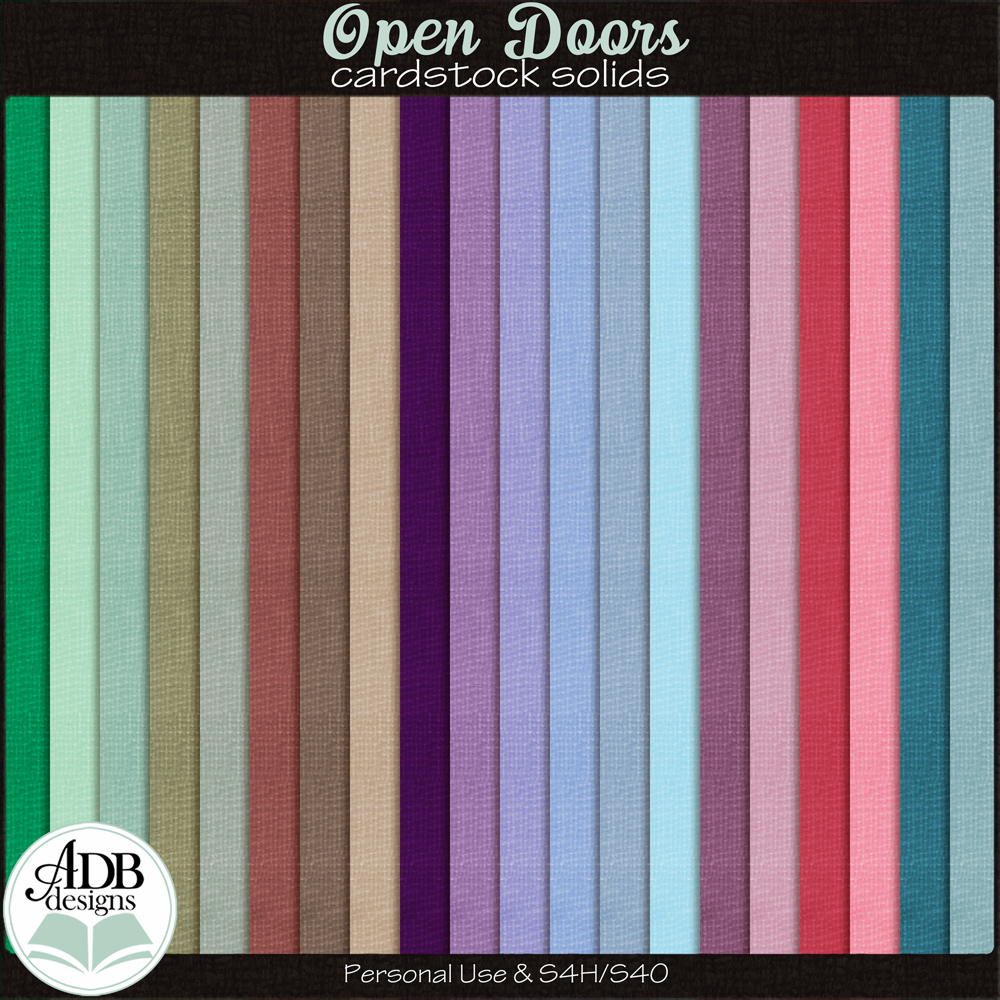 Open Doors Solid Papers by ADB Designs