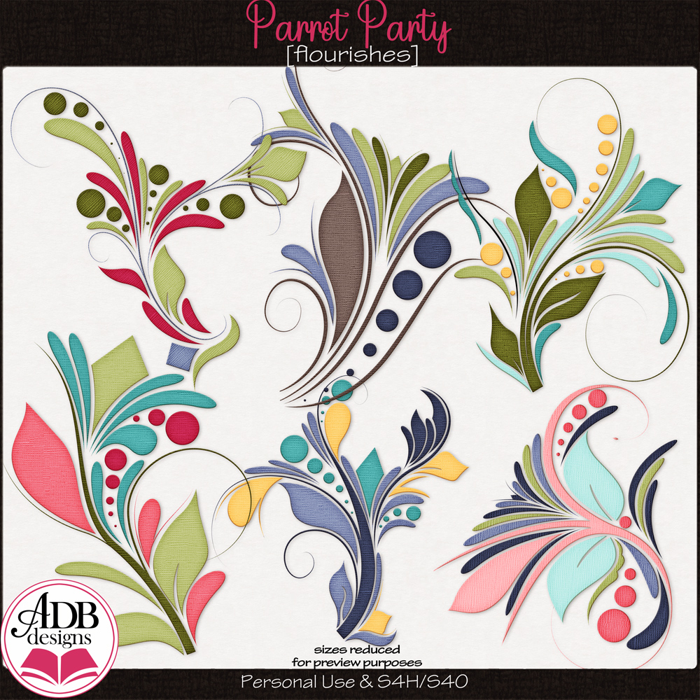 Parrot Party Flourishes by ADB Designs