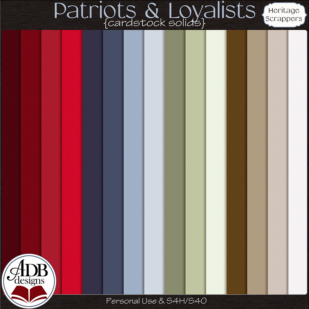 Patriots And Loyalists Cardstock Solids by ADB Designs