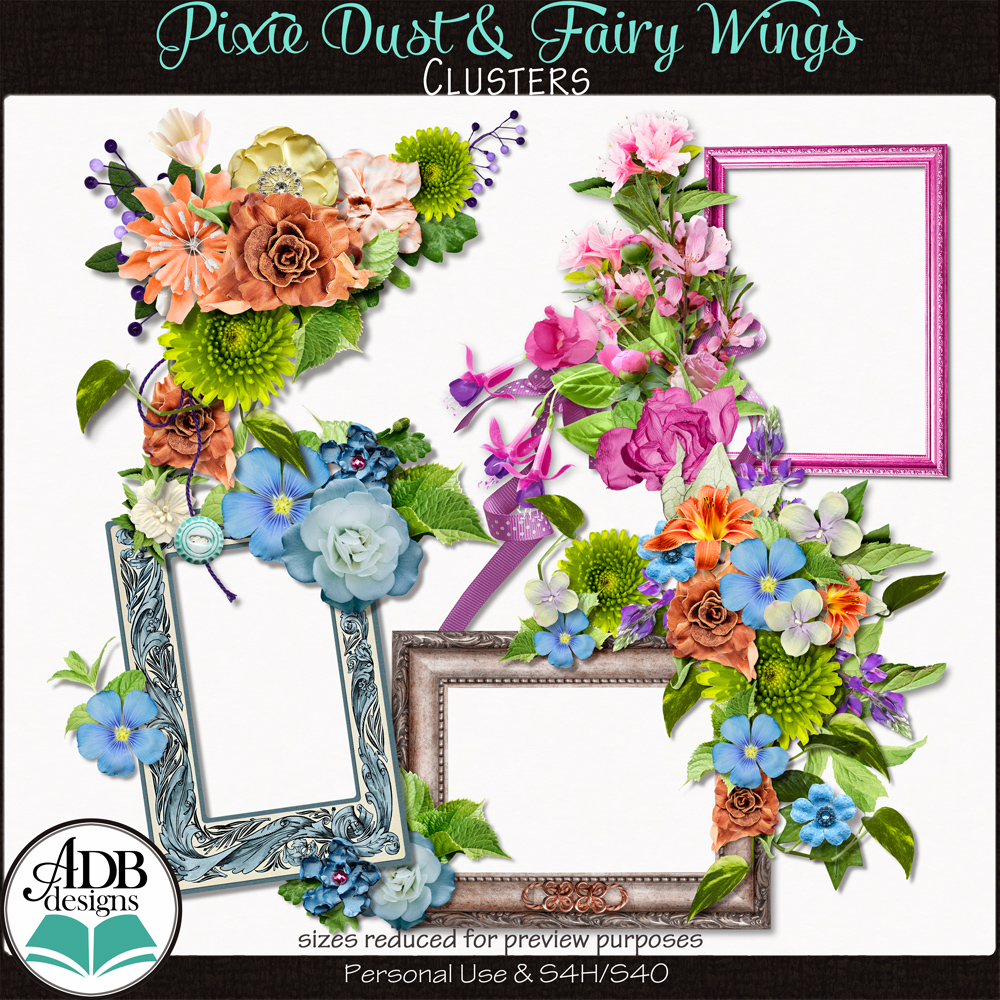 Pixie Dust & Fairy Wings Clusters by ADB Designs