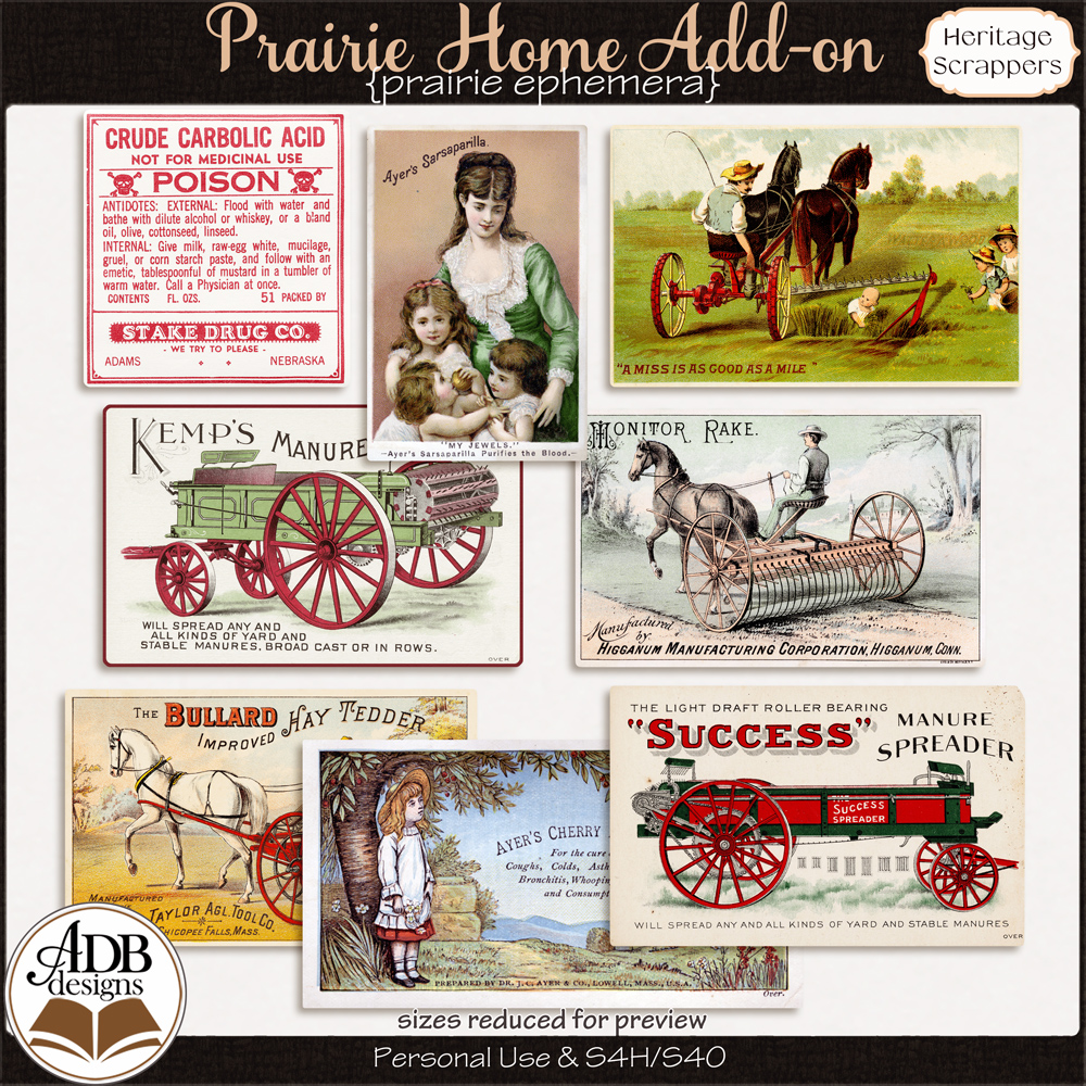 Prairie Home Add-On Ephemera by ADB Designs