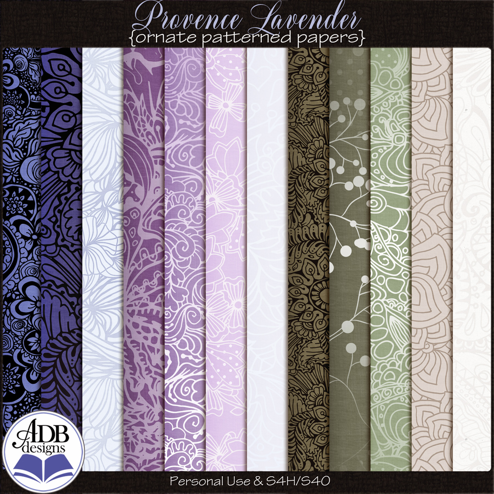 Provence Lavender Ornate Papers by ADB Designs