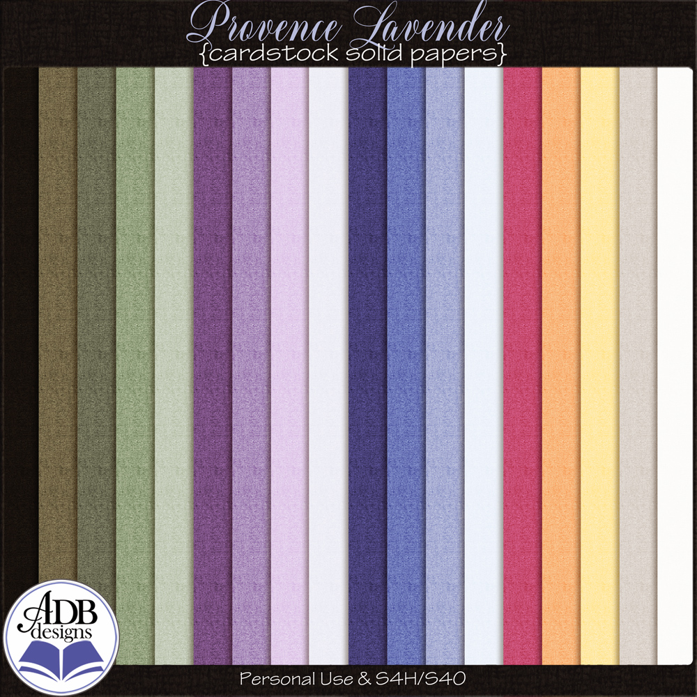 Provence Lavender Solid Papers by ADB Designs