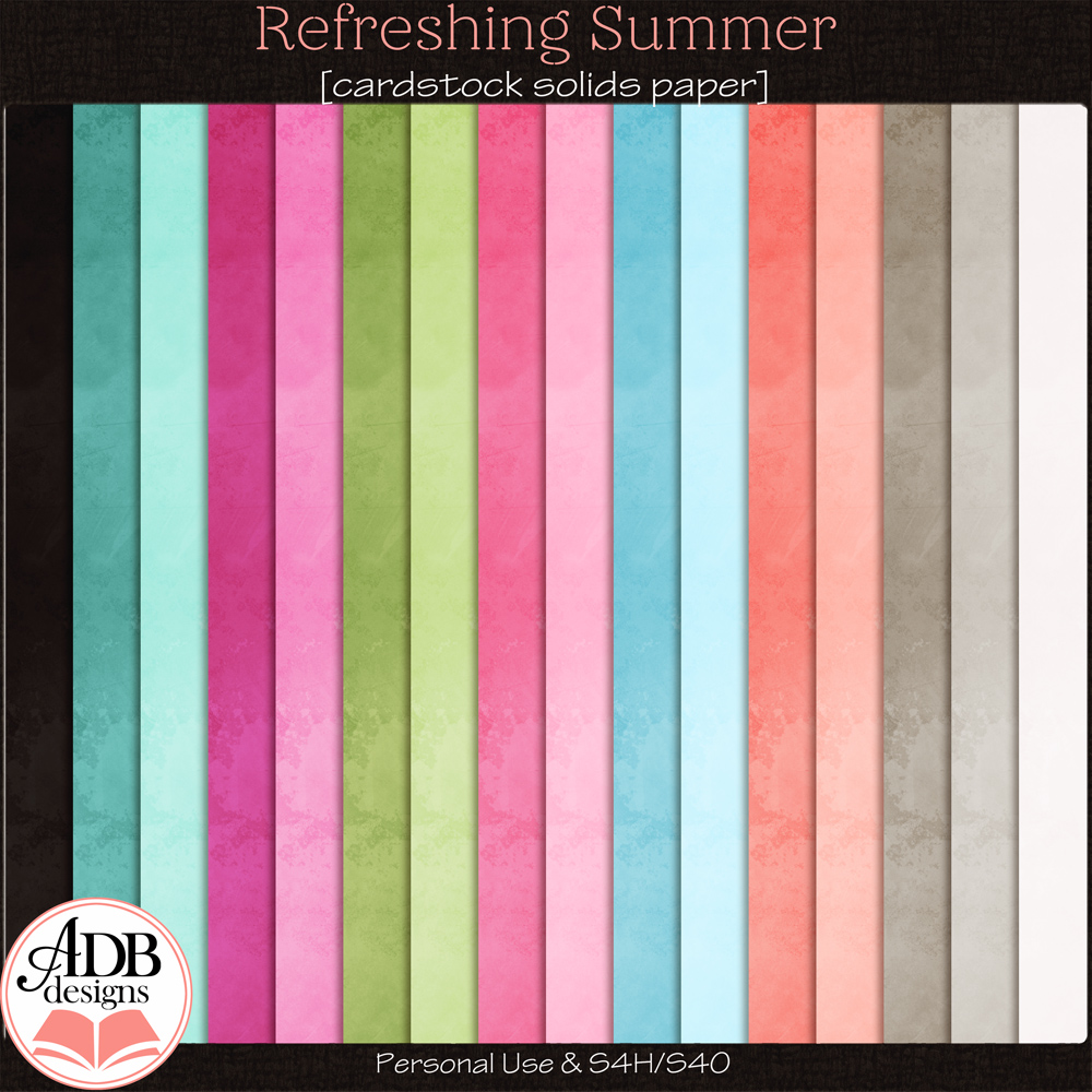 Refreshing Summer Cardstock Solid Papers