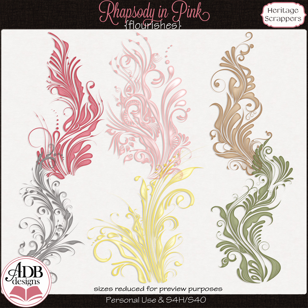 Rhapsody in Pink Flourishes by ADB Designs