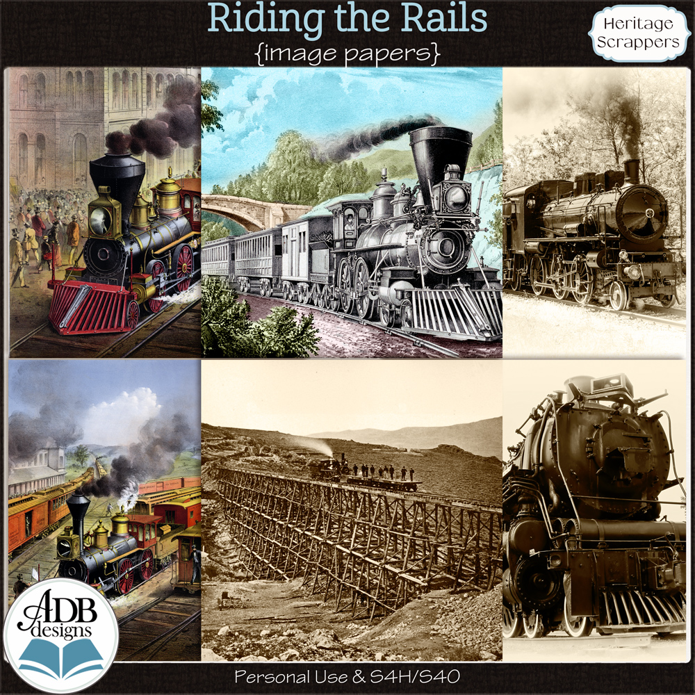 Riding the Rails Specialty Papers by ADB Designs