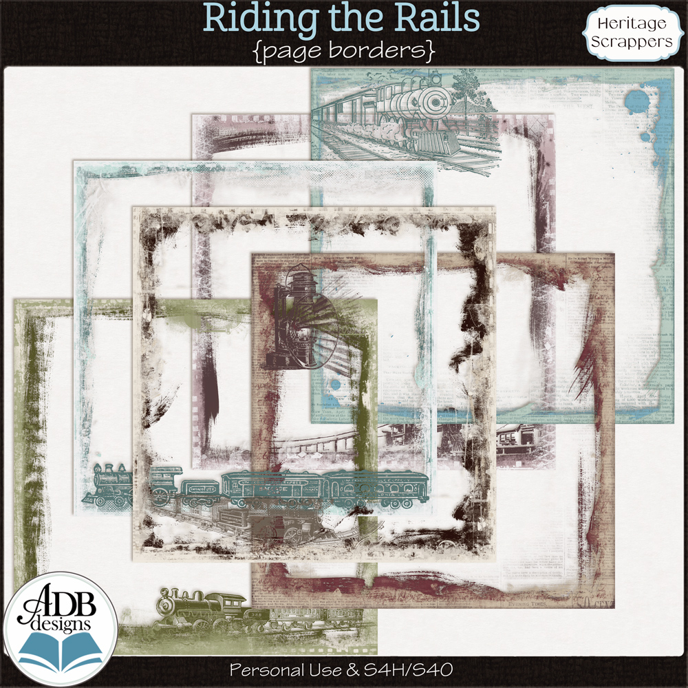 Riding the Rails Page Borders by ADB Designs