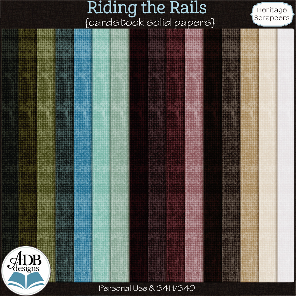 Riding the Rails Solid Papers by ADB Designs