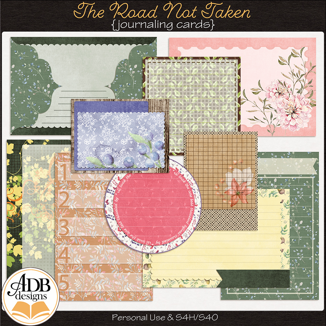 The Road Not Taken Journal Cards by ADB Designs