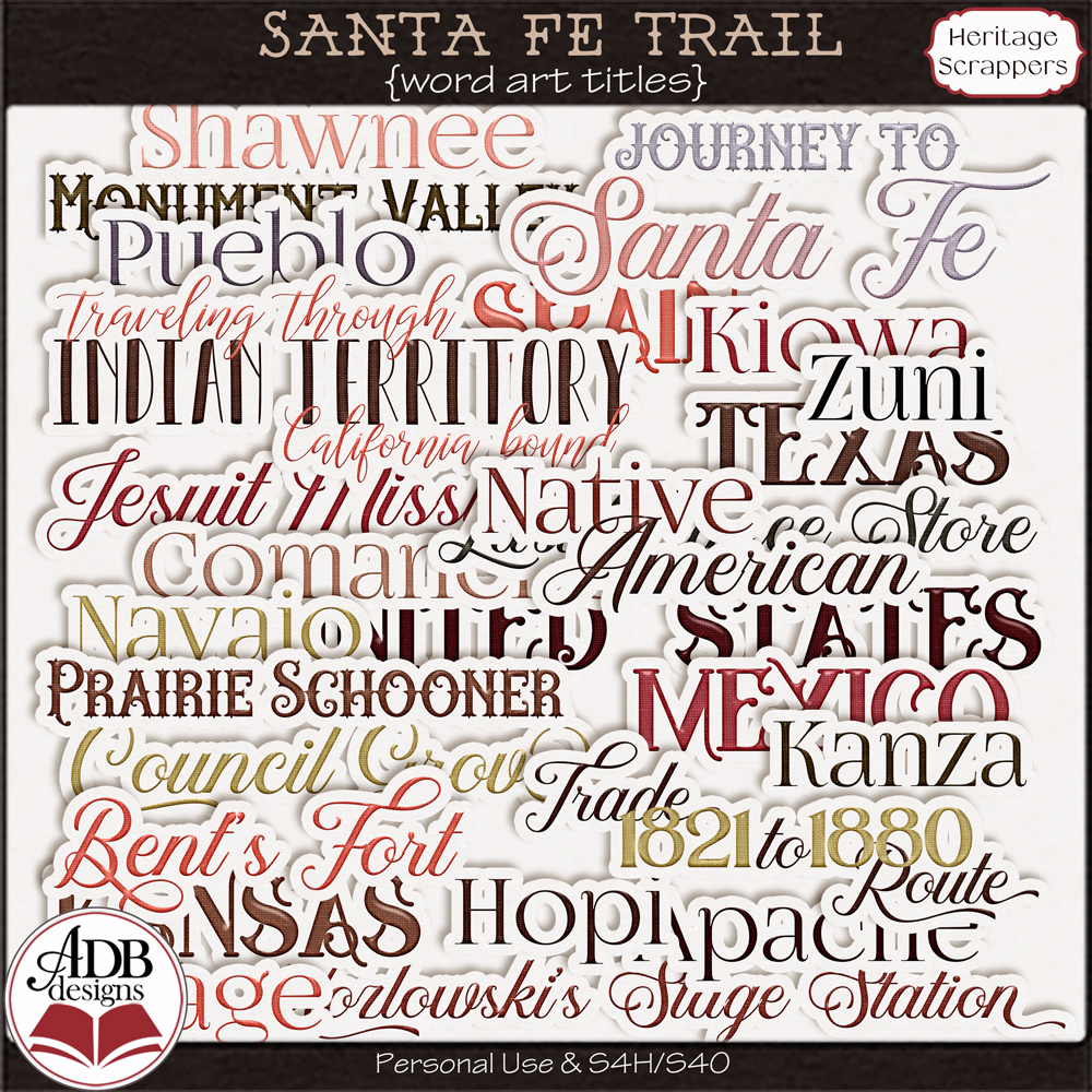 Santa Fe Trail Word Art by ADB Designs