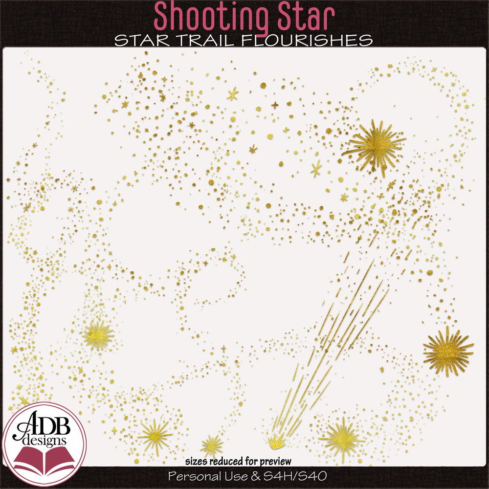 Shooting Star Star Trail Flourishes by ADB Designs