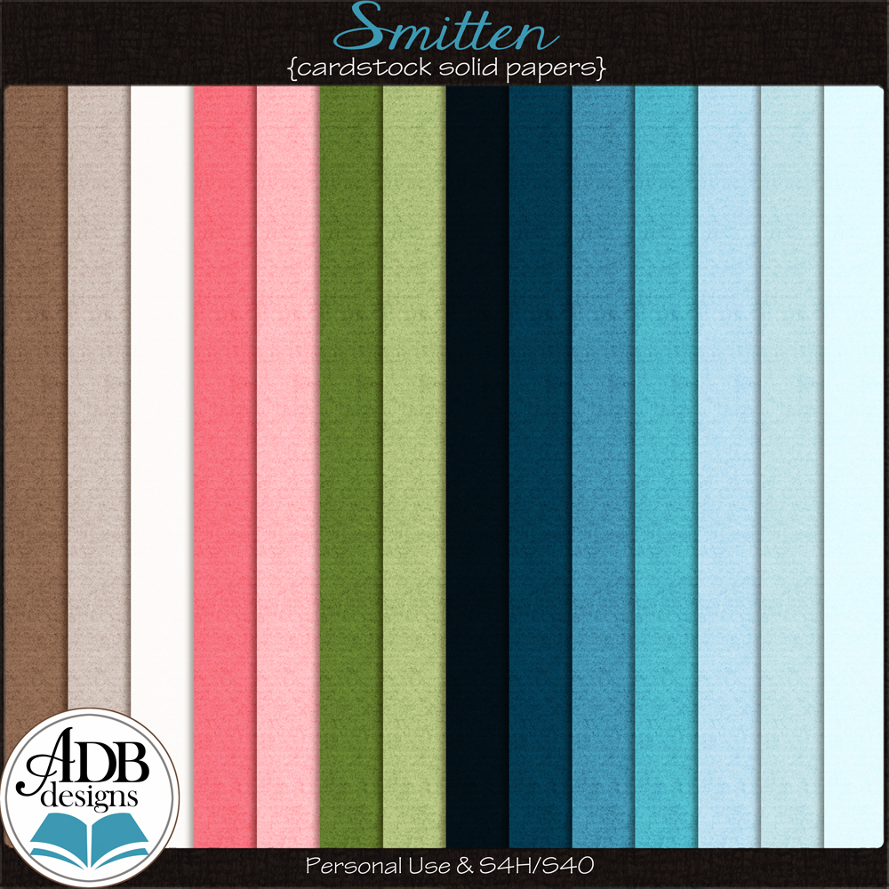 Smitten Cardstock Solid Papers by ADB Designs