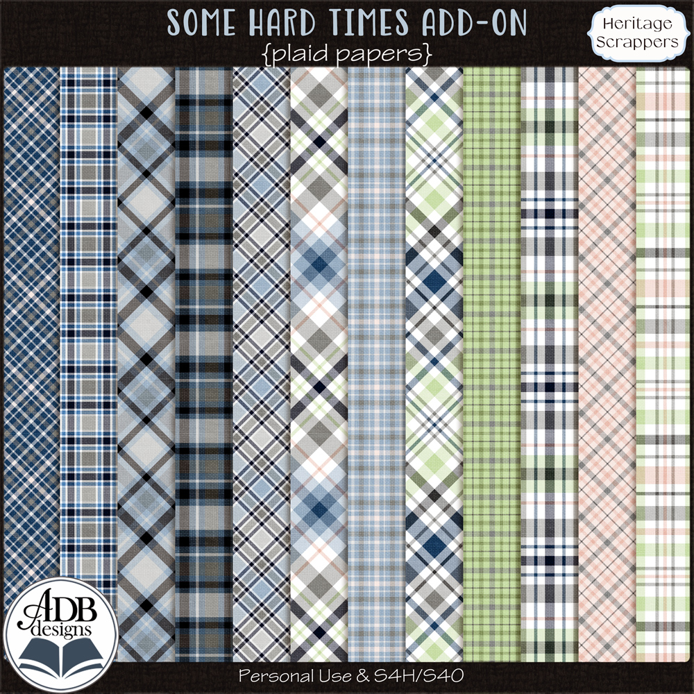 Some Hard Times AO Plaid Papers by ADB Designs