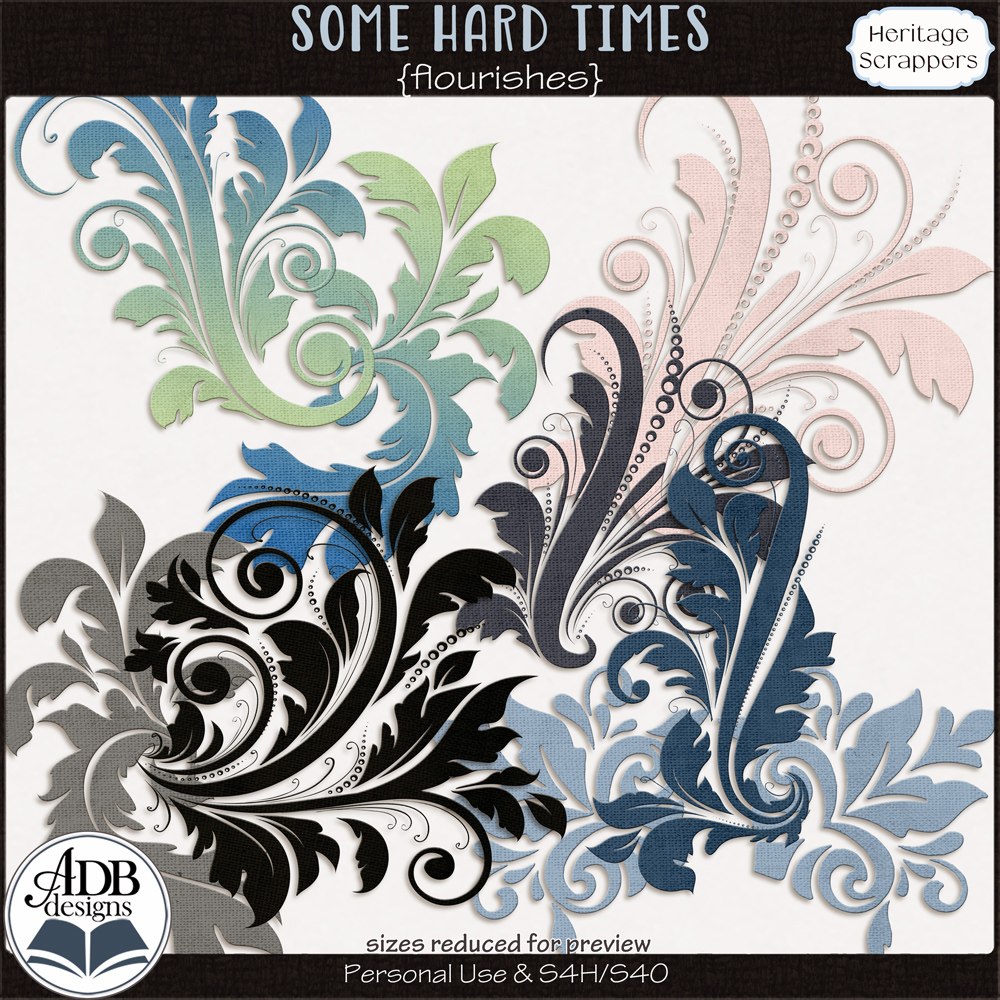 Some Hard Times Flourishes by ADB Designs