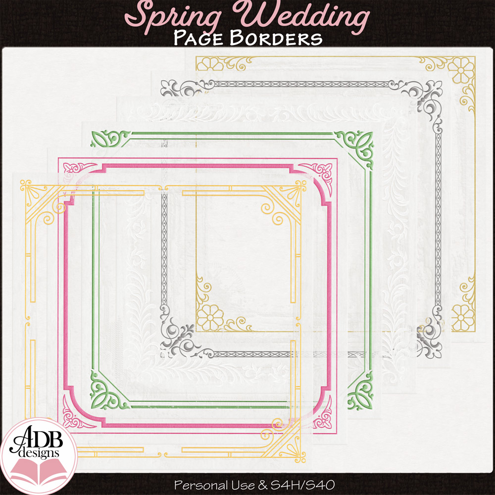 Spring Wedding Page Borders by ADB Designs