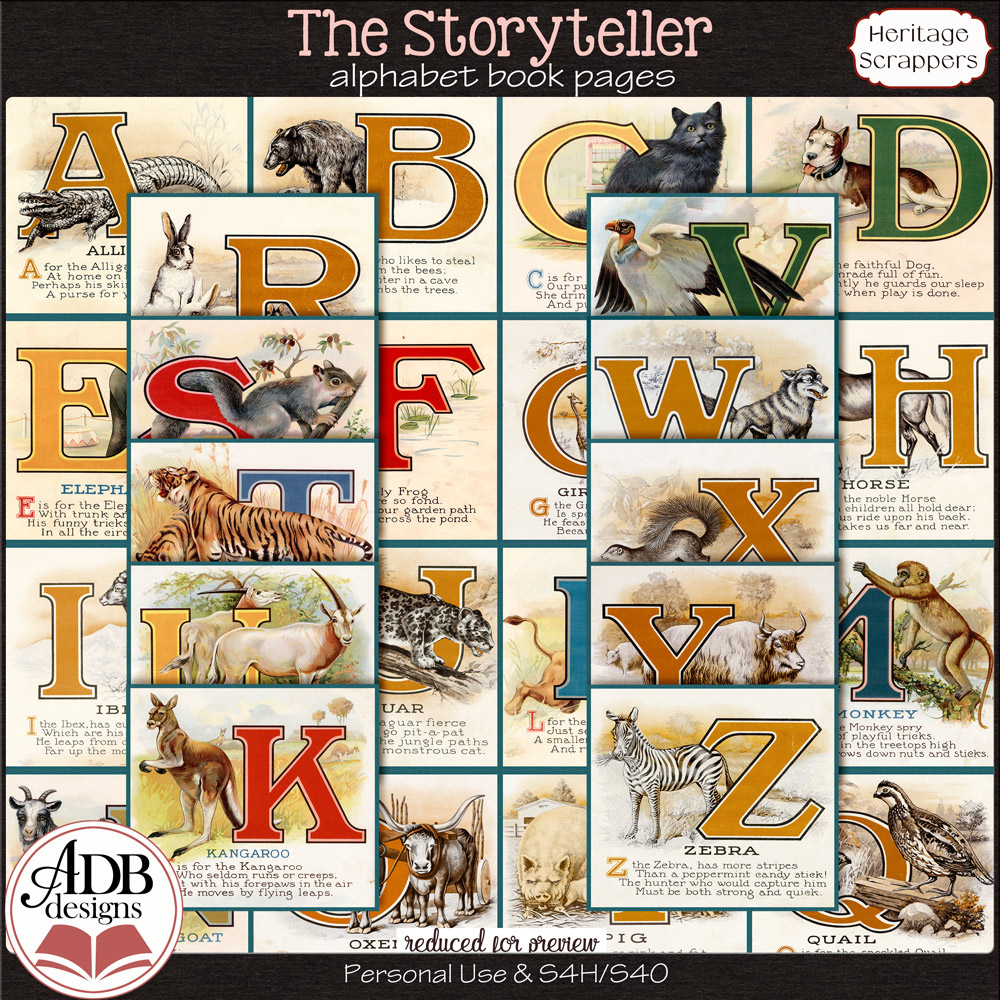 The Storyteller AO Alphabet Book Pages by ADB Designs